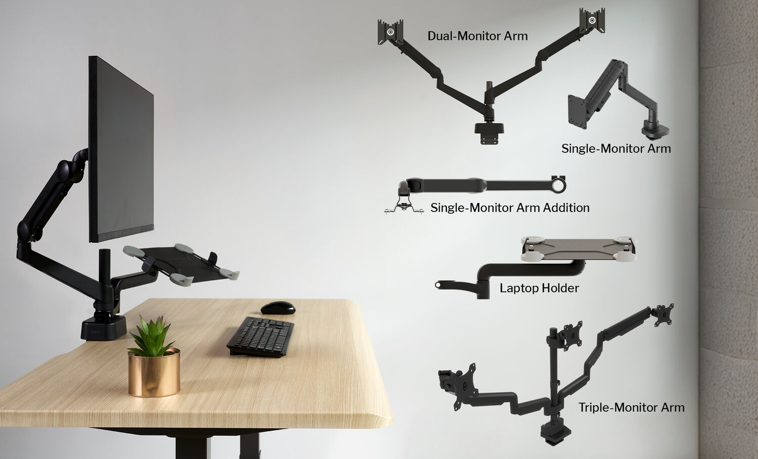 image showing dual monitor arm single monitor arm single monitor arm addition laptop holder and triple arm monitor